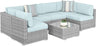 7-Piece Modular Outdoor Sectional Wicker Patio Furniture Conversation Sofa Set