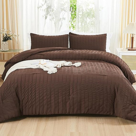 Seersucker Queen Comforter Set (90x90 inches)