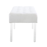 Ella Glitz Acrylic Leg Bench, 35"Wx17"Dx18"H