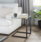 Zenn End Table, Accent Table, Glass End Table, Small Side Table for Small Spaces