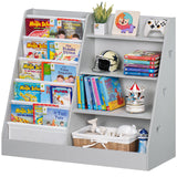 4 Tier Kids Bookshelf and Storage Organizer, Five Layer Sling Children Bookcase, Baby