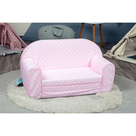 Couch & Kids Sofa - European Made Children's 2 in 1 Flip Open Foam Double Sofa - Kids