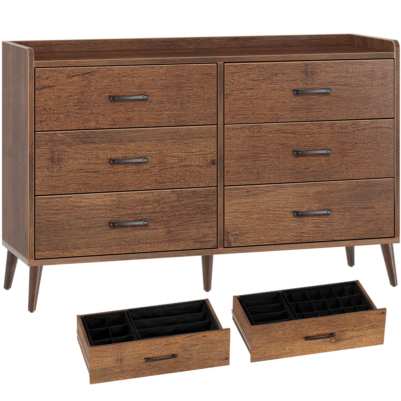 Drawer Dresser Quick Install, 6 Wooden Drawers Storage Dresser