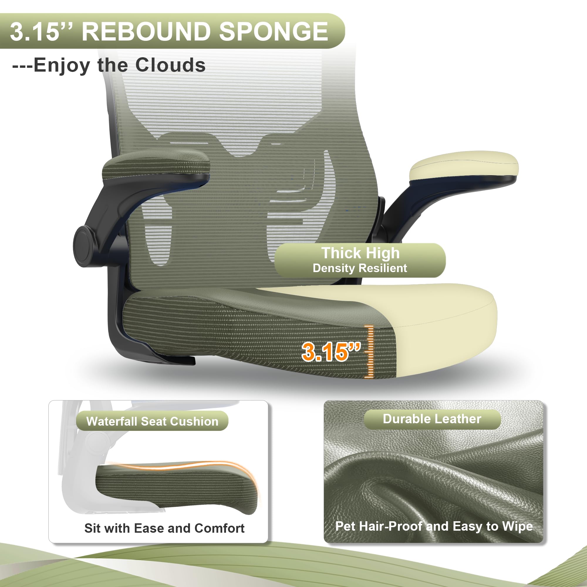 High Back Ergonomic Office Chair with Lumbar Support