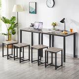 3 Piece Dining Table Set - Kitchen Table & Chair Sets for 2 - Compact Table w/ 2 Stools