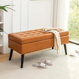 43.3" End of Bed Storage Bench, Tufted Foot Bench for End of Bed,