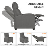 Fabric Recliner Sofa Reclining Upholstered Sofa with Pocket Spring Living Room Bedroom