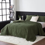 Reversible Chenille Cotton Bedding King Size Comforter Set