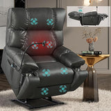 Sleeping Lift Recliner Chair with Heat Vabriation Massage for Elderly,Infinite Position Soft Fabric Power Electric Recliner Sofa Chair with Dual OKIN Motor for Living Room Blue Fabric