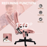 6-Point Vibrating Massage Office Chair with Heat - Pink Velvet