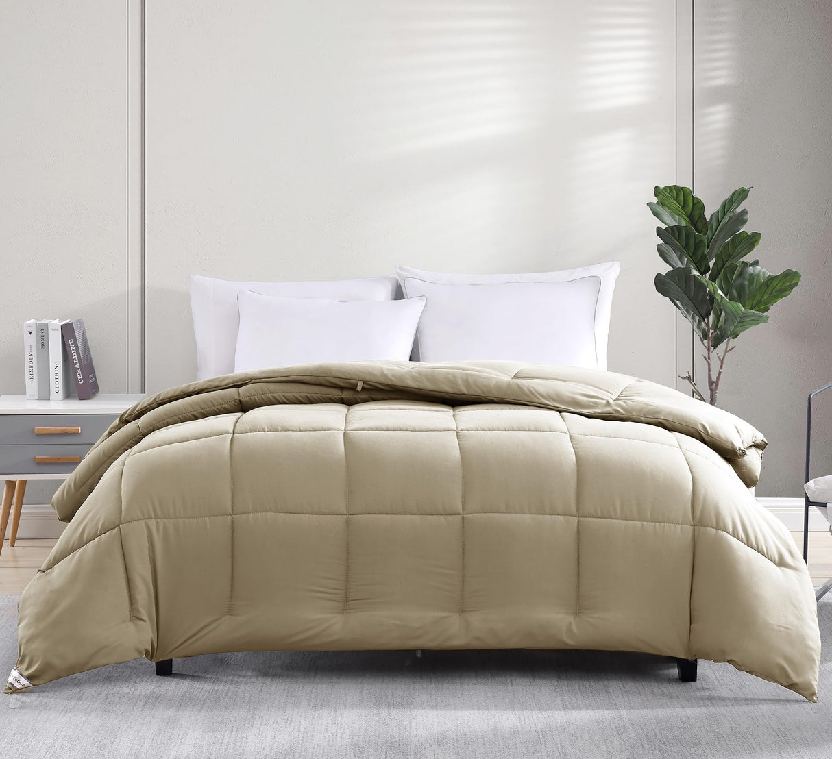 Queen Size Down Alternative Microfiber Quilted Solid Comforter/Duvet Insert