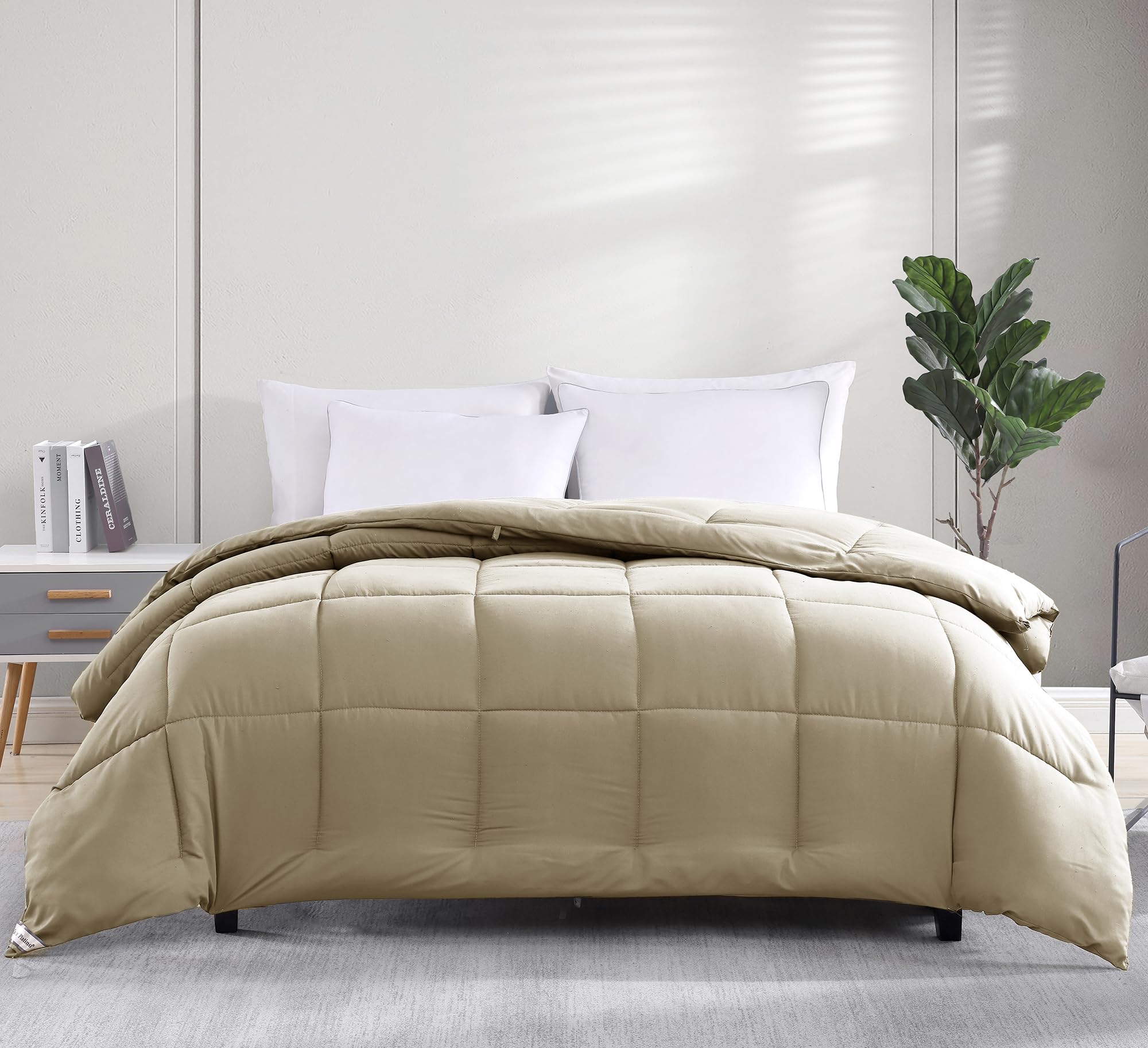 Queen Size Down Alternative Microfiber Quilted Solid Comforter/Duvet Insert