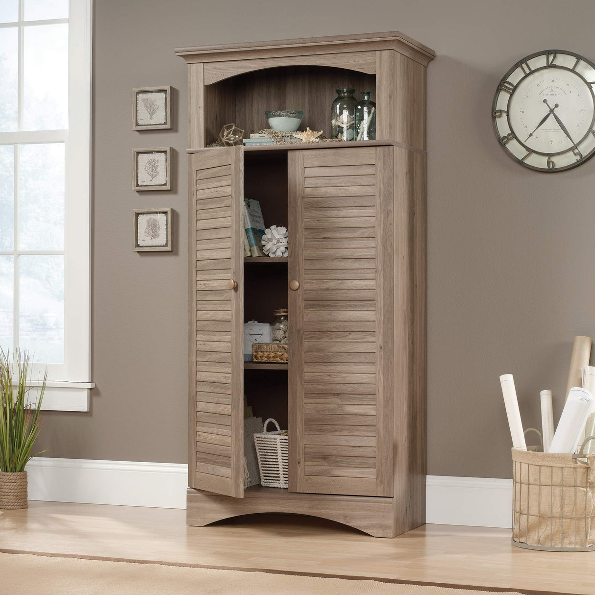 Harbor View Storage Pantry Cabinet, L: 35.28"x W: 17.87"x H: 71.73",