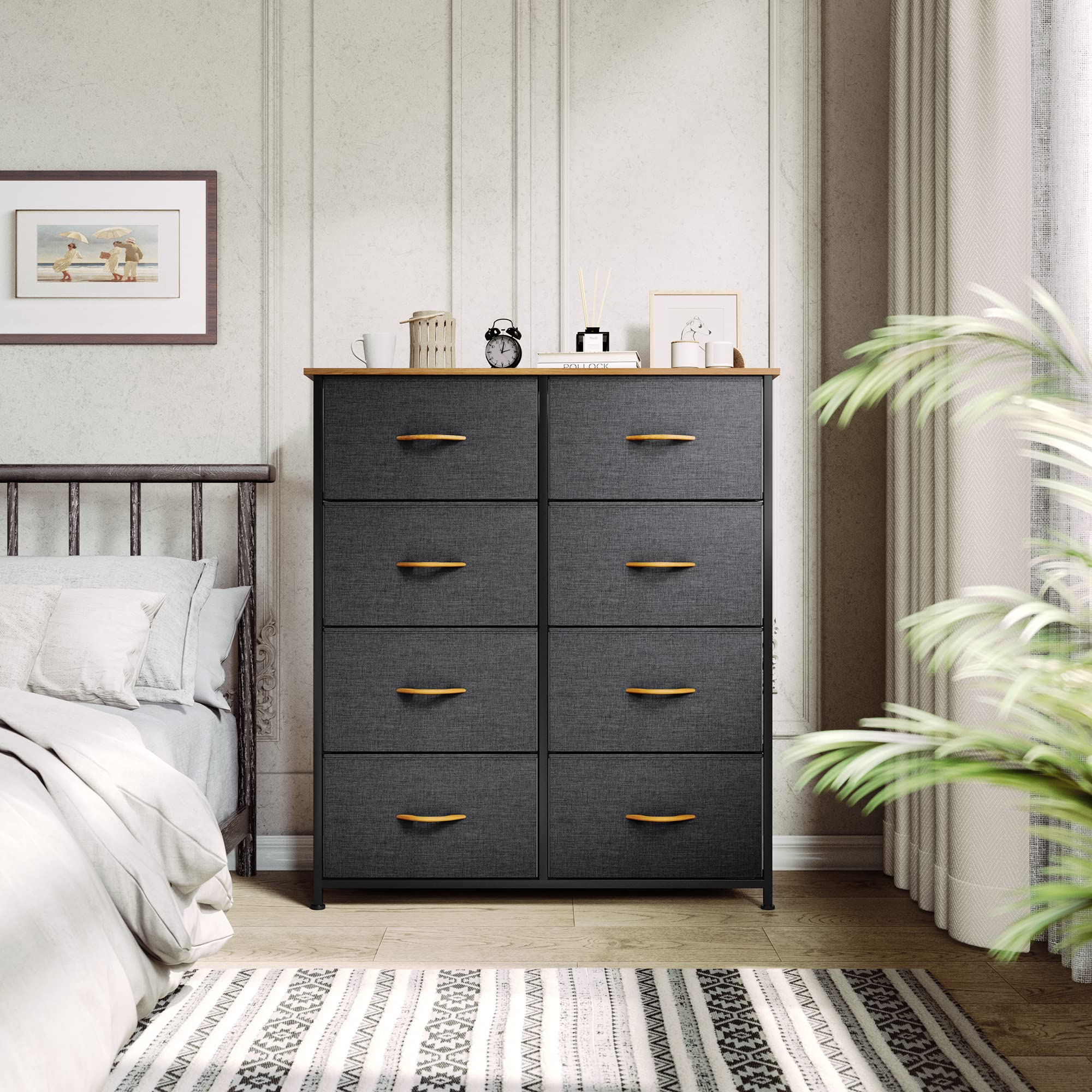 Dresser with 8 Drawers - Fabric Storage Tower, Organizer Unit for Bedroom, Living Room
