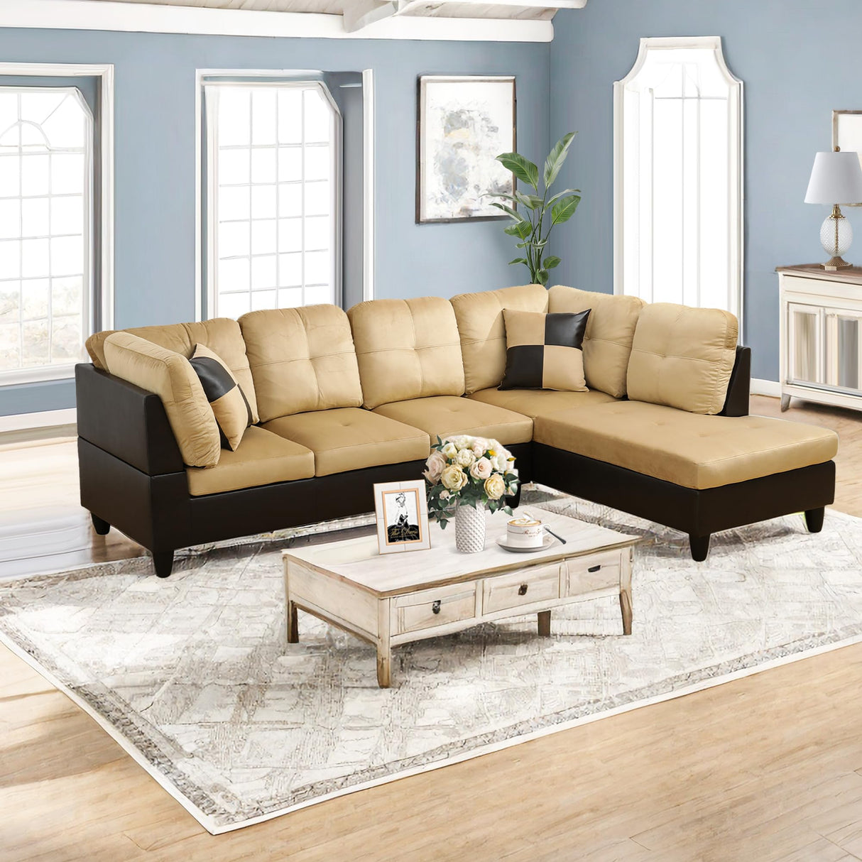 L Shaped Couch Modular Sectional Sofa Morden Futon Sofa