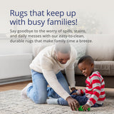 Grey Crosshatch Area Rug 8' x 10' - Durable & Easy to Clean