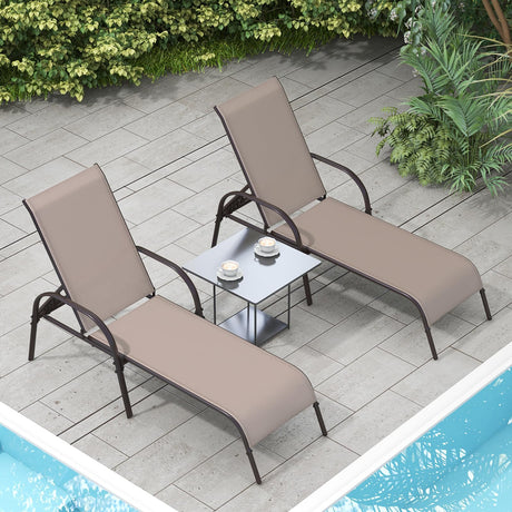 Giantex Patio Lounge Chair, Outdoor Chaise Lounge with 5 Adjustable Backrest, Sturdy Steel Frame, Sunbathing Recliner, Beach Chair, Tanning Chair for Outside, Yard, Balcony, Pool Chairs, Brown