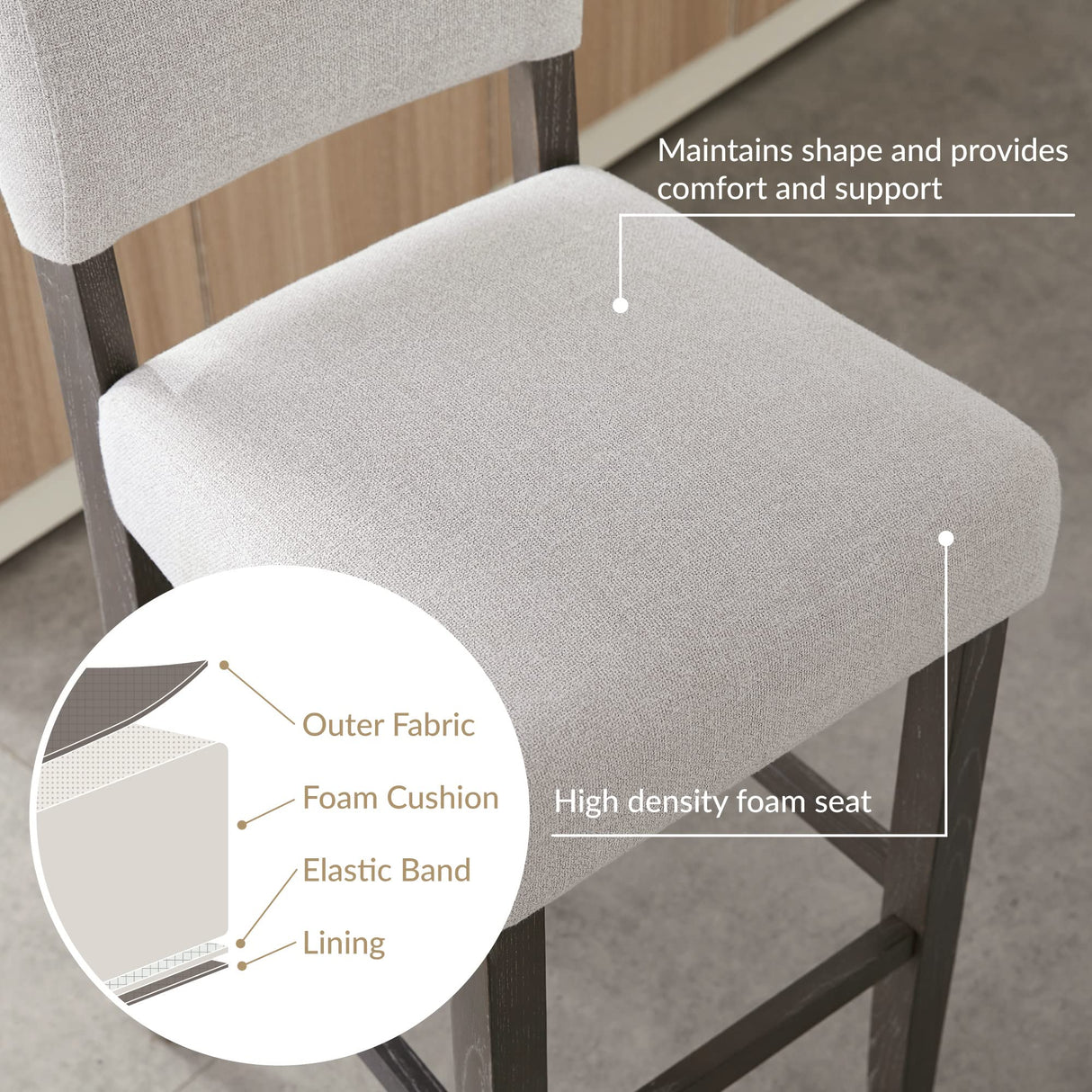 Leick Home 10086BB/HG Upholstered Back Counter Height Stool