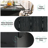 63-Inch Black Rectangular Dining Table for 4-6