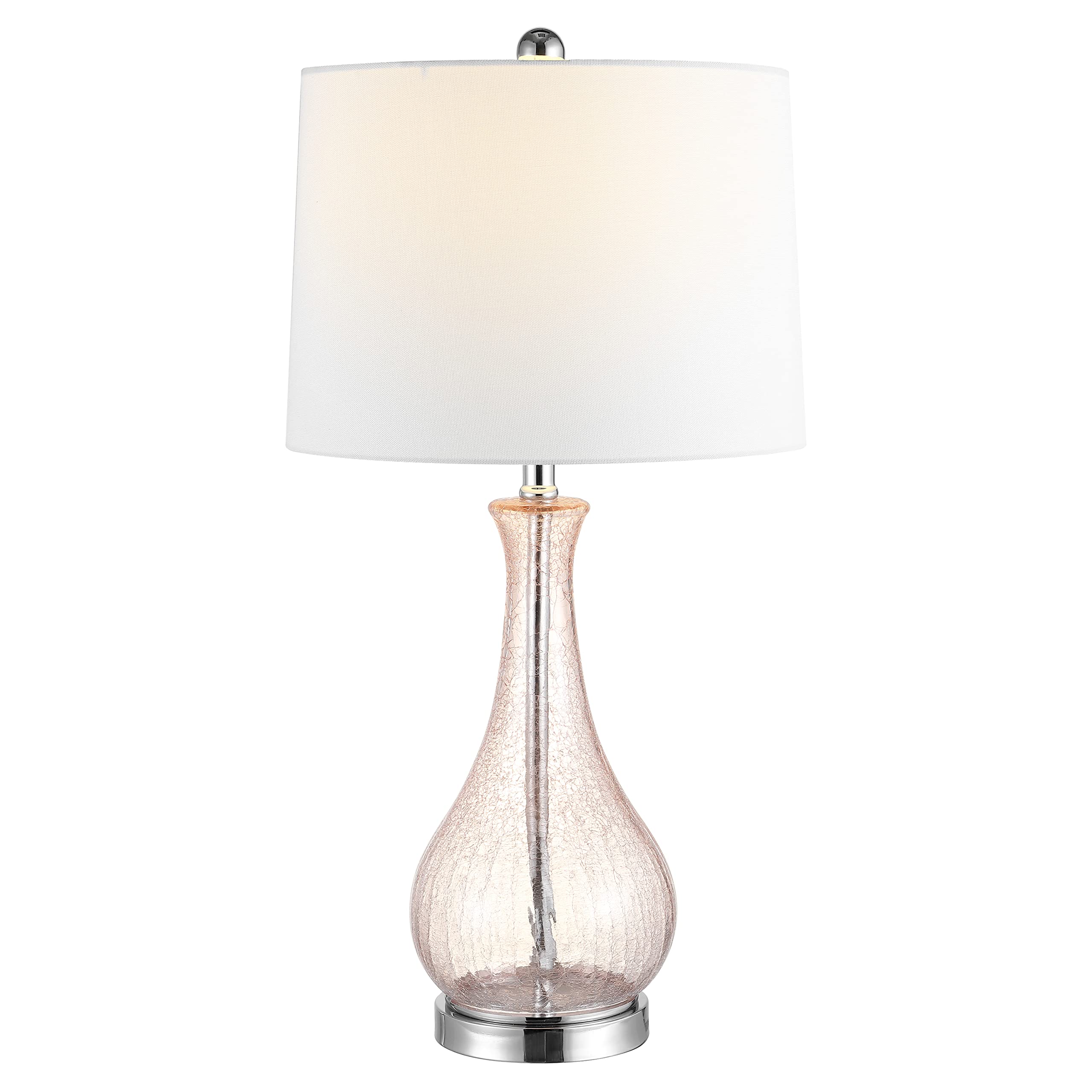 Safavieh Lighting Collection Finnley Light Blush Crackle 28-inch Bedroom Living Room Home Office Desk Nightstand Table Lamp (LED Bulb Included)