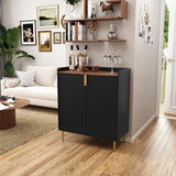 Sideboard Buffet Cabinet with Fluted Texture, Modern Coffee Bar Cabinet