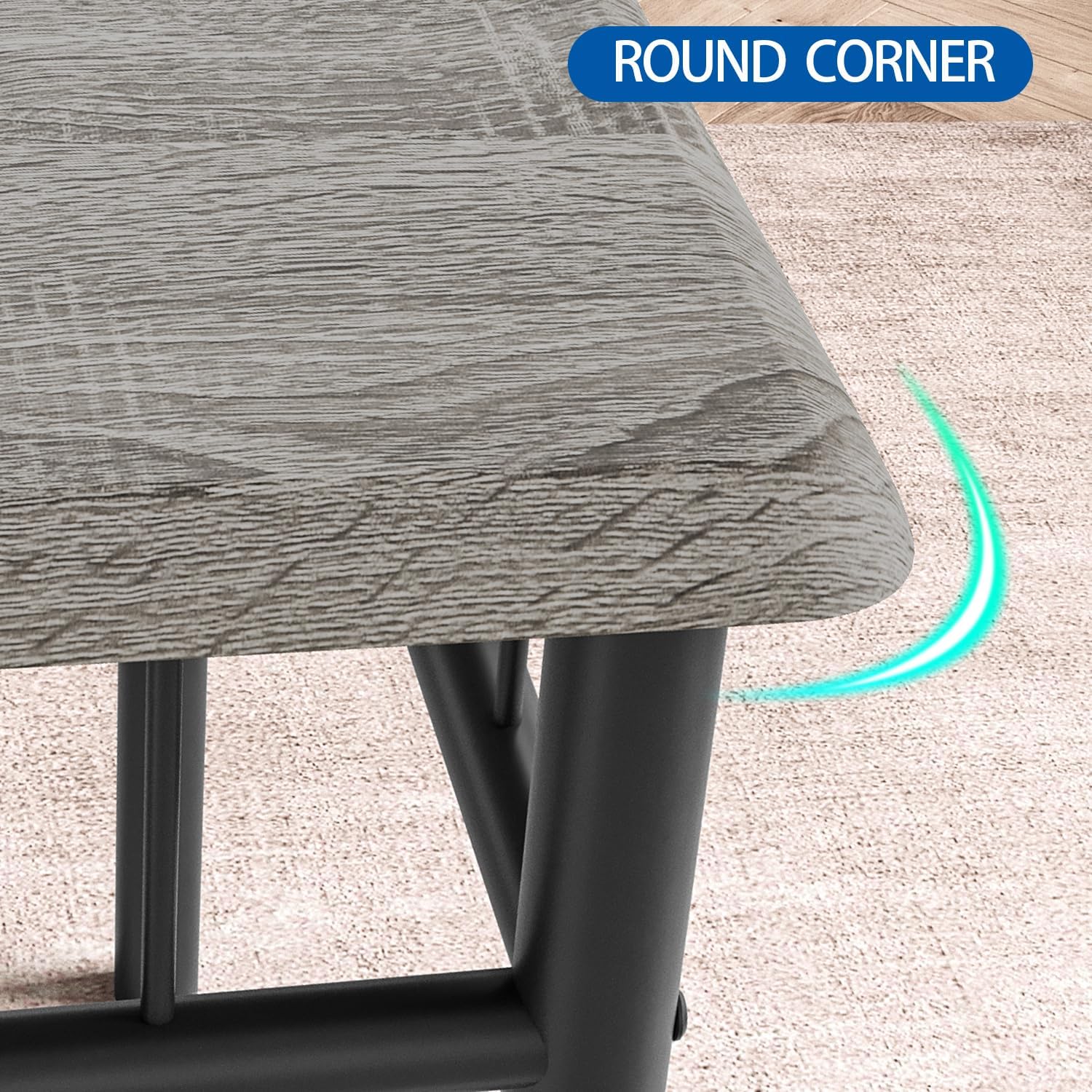 5-Piece Dining Set for 4 with Upholstered Chairs