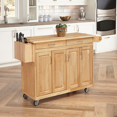 General Line Kitchen Mobile Cart with Drop Leaf Breakfast Bar