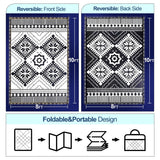 Outdoor Rug Mat with Led Strip Lights for Patio, 8x10ft Waterproof Reversible