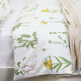 Shabby Floral Duvet Cover Set White and Green Cotton Bedding Set