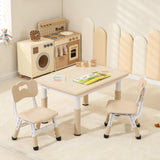 Table and 2 Chairs Set, Height Adjustable Toddler Table and Chairs, Graffiti Desktop Kids