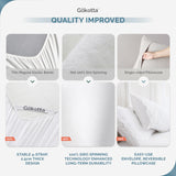 GOKOTTA King Size Bed Sheets 6 Piece Set, 100% Rayon Derived from Bamboo, Cooling for Hot Sleepers-Luxury Breathable Soft Sheets, Deep Pocket 16" Fitted Sheet with Elastic Corner Straps, Bright White