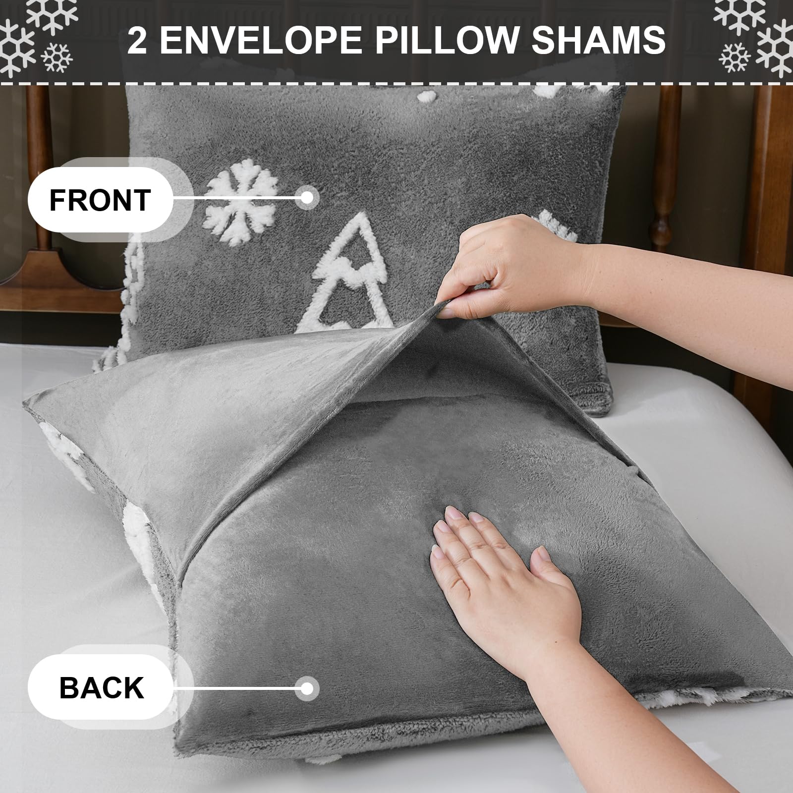 Christmas Tree Jacquard Queen Comforter Set - 3 Piece Winter Bedding