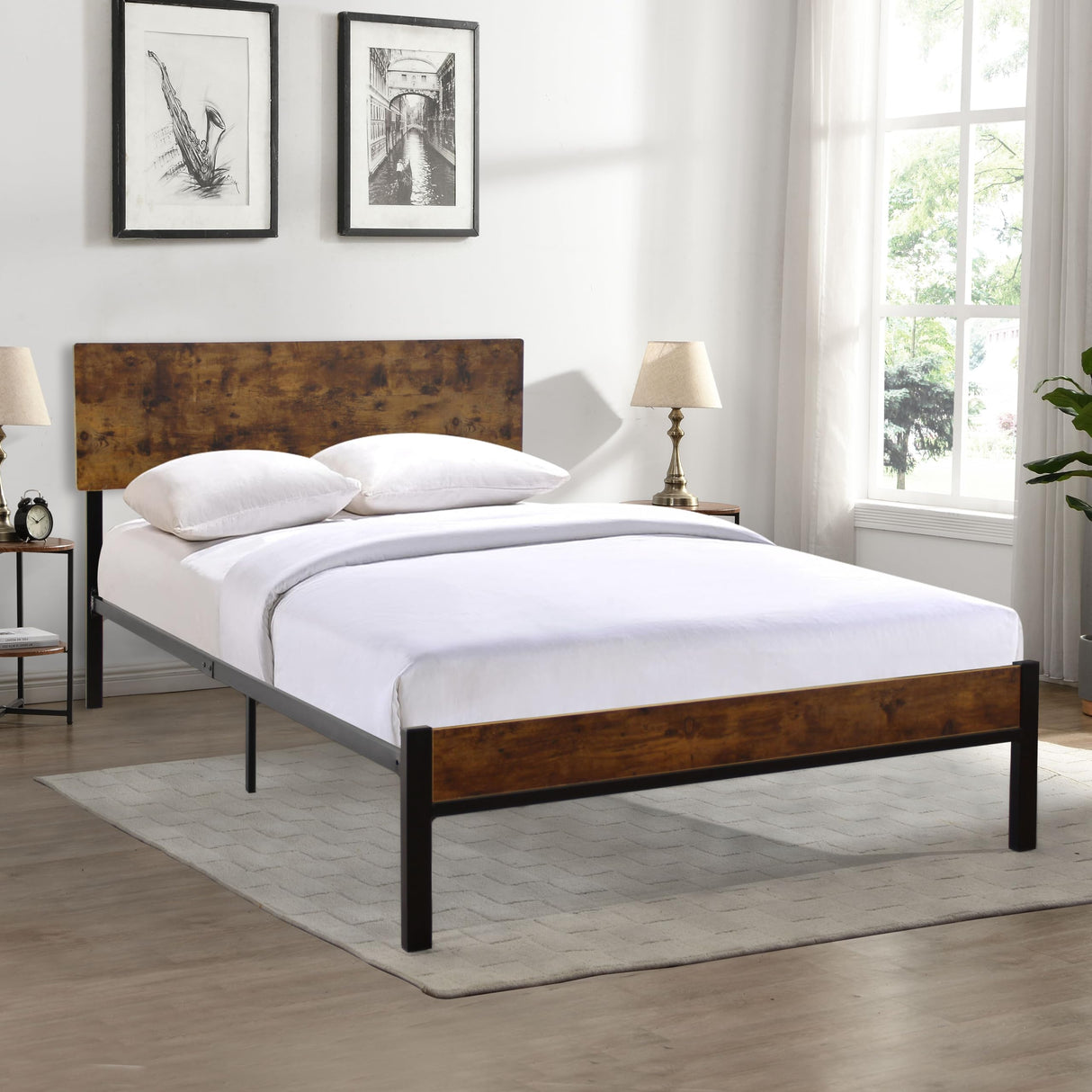 Strawberry Fairy Twin Size Metal Bed Frame with Sturdy System, Modern Style and Comfort for Any Bedroom, Black