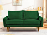 Kent Velvet Loveseat Sofa for Modern Living Rooms and Compact Spaces