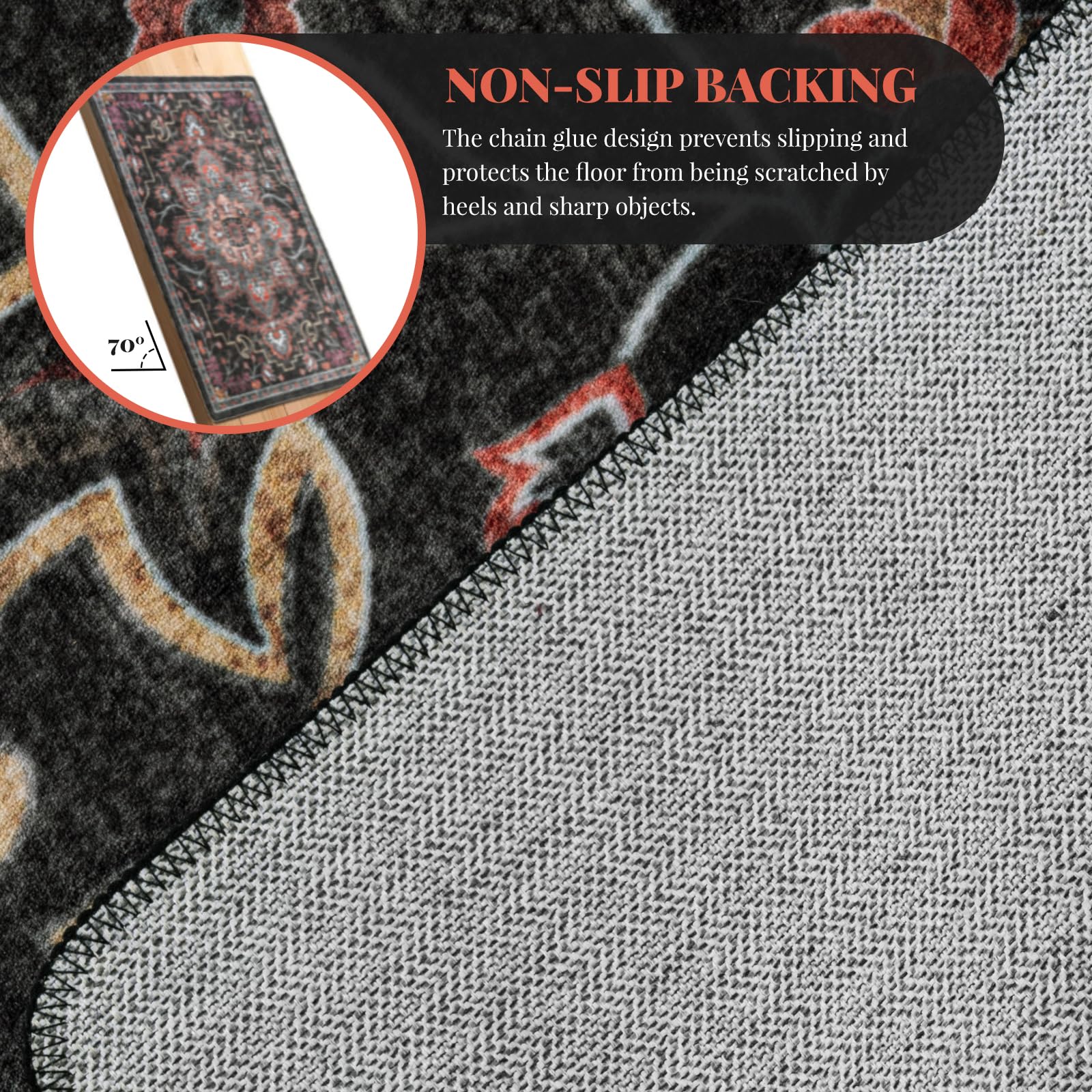 Boho Large Area Rug, Washable Rug, Ultra Soft Area Rug, Non Slip Abstract Rug Foldable,