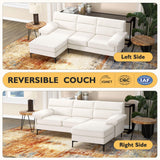 85” L-Shaped Sofa Comfy, Sectional Couches for Living Room, Modern Convertible 3-