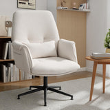 High Back Fabric Office Chair - Cross-Legged Desk Chair with Armrests