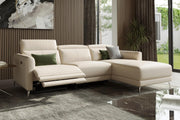 Andria Leather Reclining Sectional Sofa, 3 Seater Couch