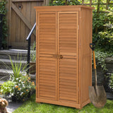 Outdoor Storage Cabinet, 63" Wood Garden Tool Shed