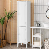 Storage Cabinet Bathroom High Cabinet with 5 Tier Storage Shelves, Freestanding Slim Cabinet,