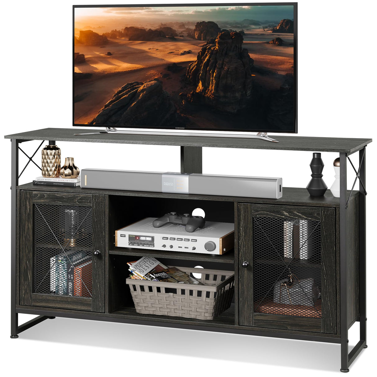 TV Stand 55 inch TV,Tall Entertainment Center with Storage