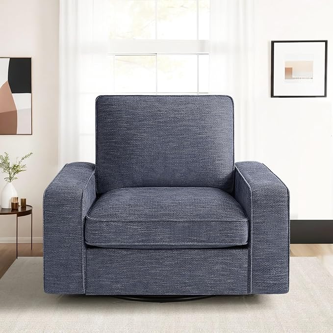 Swivel Accent Chair 360°, Modern Chenille Fabric for Living Room Chairs,Single Sofa