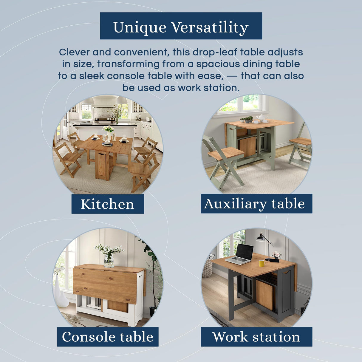 Santos Butterfly Dining Set - 5 Piece Folding Table with 4 Nesting Chairs
