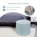 Modern Bohemian Cylindrical Pouf Cover- 18x20 inches Unstuffed Round Ottoman