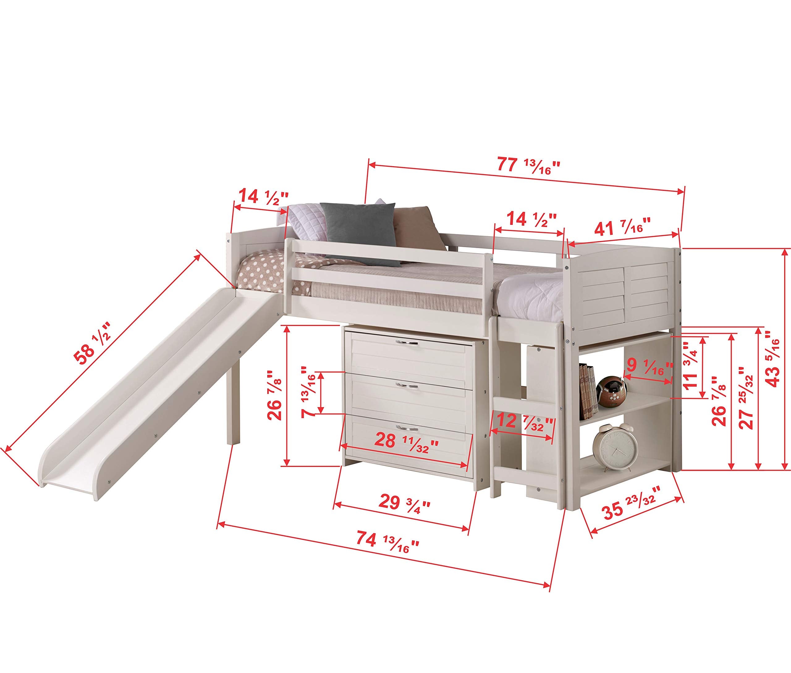 Modular Low Loft Bed with Slide - Group C