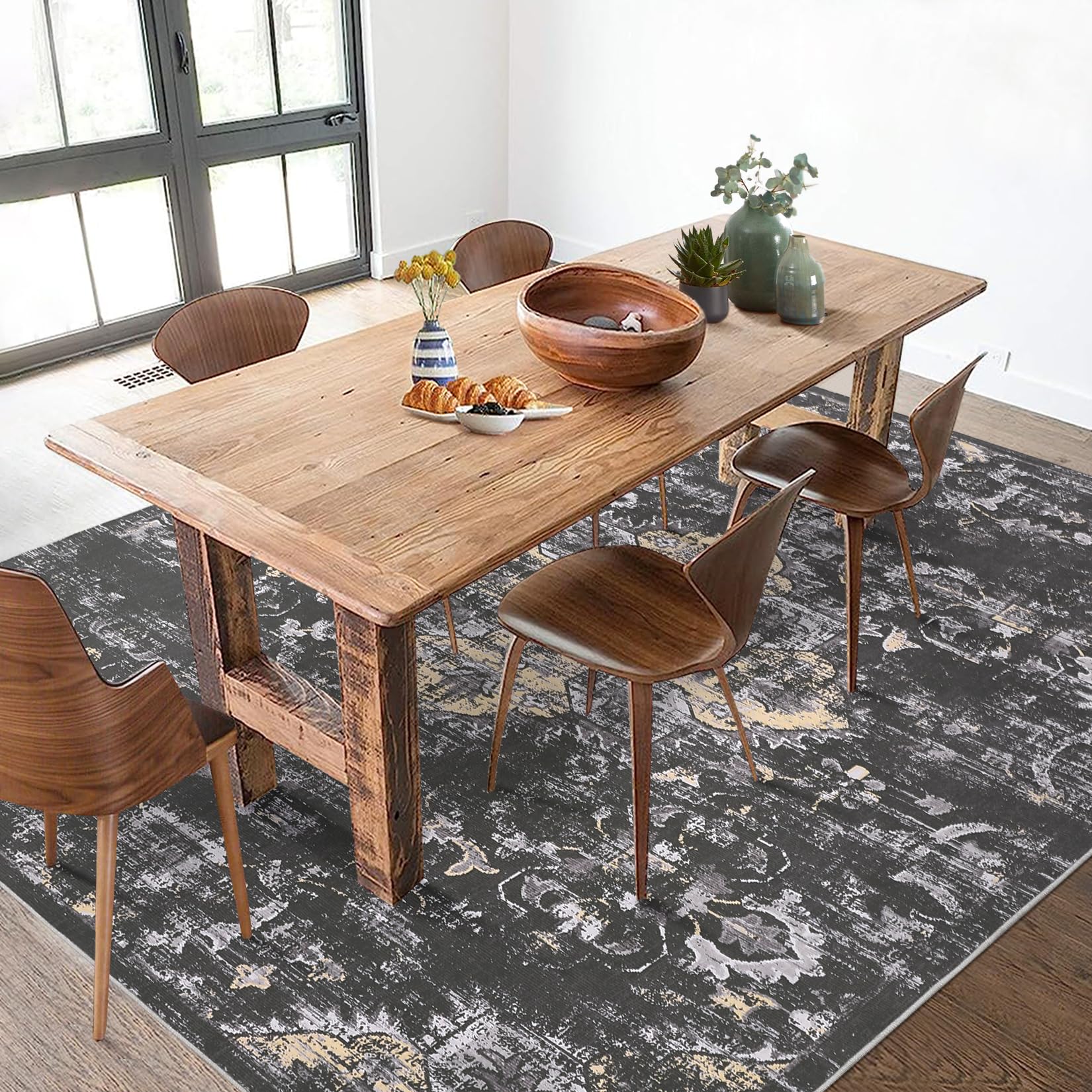 8x10 Rug Washable Rugs for Living Room Bedroom Office Nursery Distressed Vintage