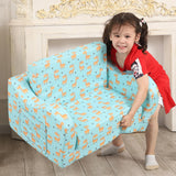 MOMCAYWEX Cute Giraffe Kids Sofa, 2-in-1 Kids Couch Fold Out, Convertible Sofa to Bed for Girls and Boys