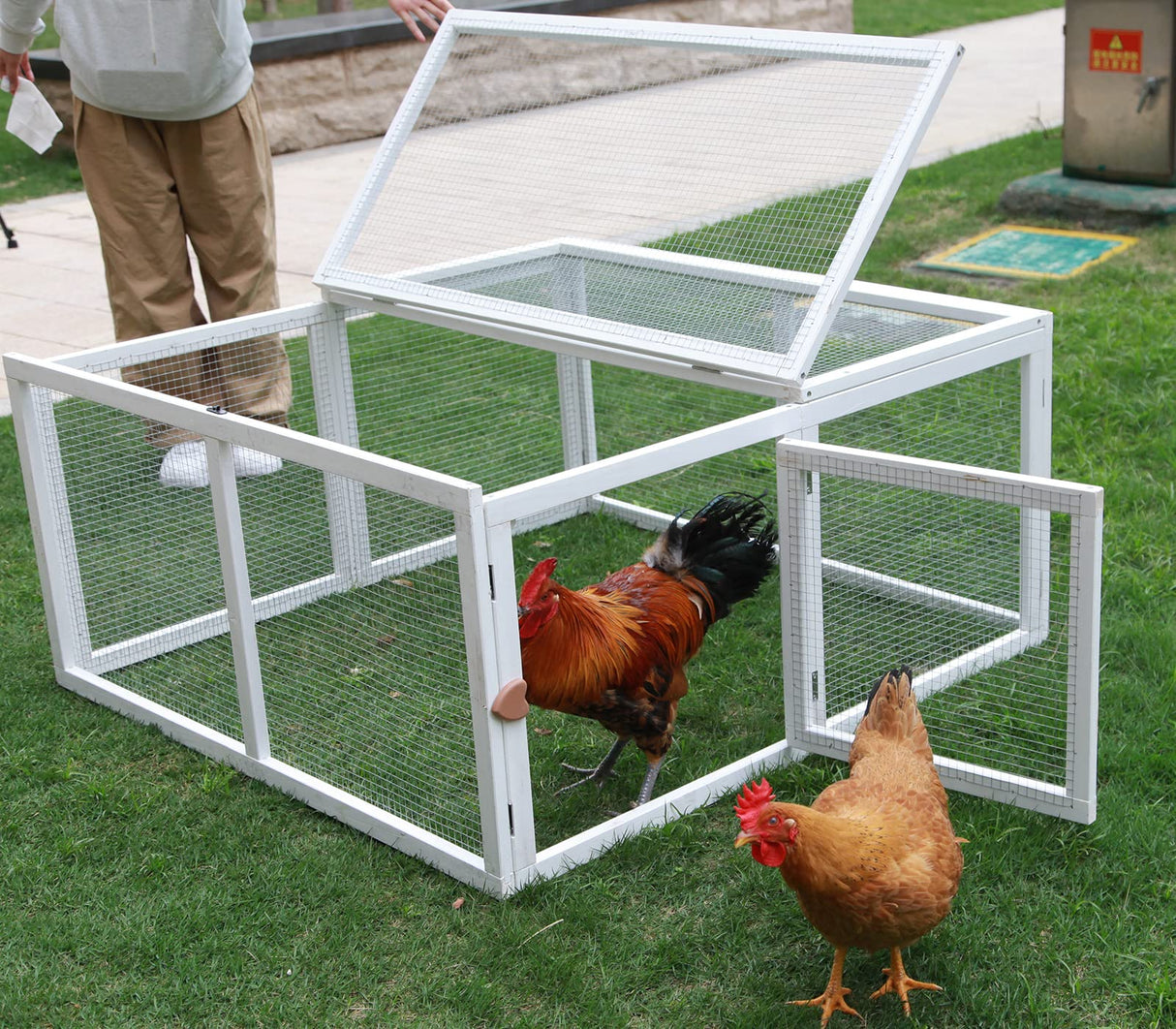 Chicken Coop Extension, Foldable Chicken Coop House Chicken Cage Wooden