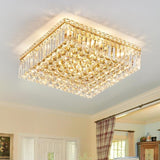 Lights Gold Crystal Flush Mount Ceiling Light Fixtures,Elegant Crystal Chandelier Pendant