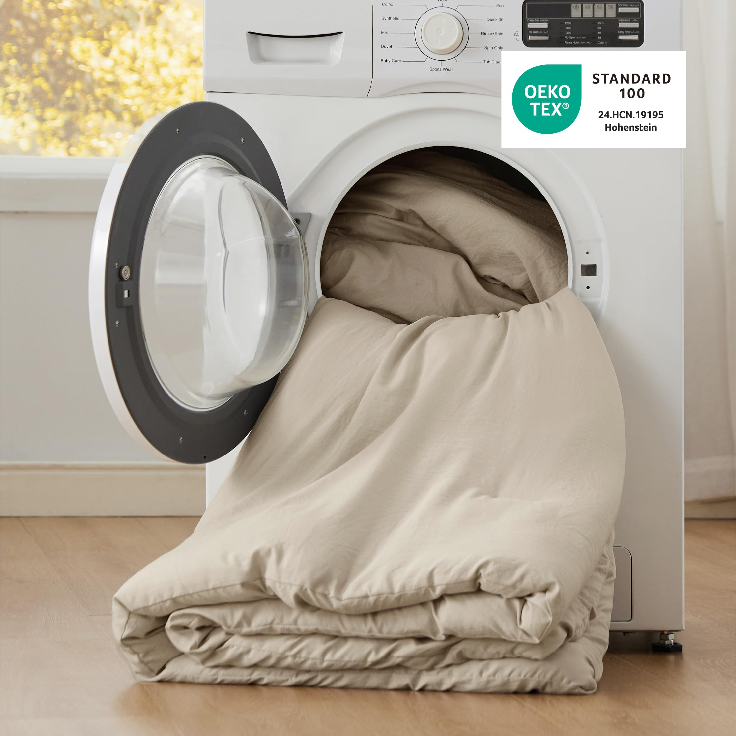 California King Comforter Set - Sand Prewashed 3-Piece Down Alternative Bedding